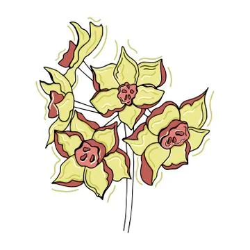 Doodle summer flower concept Stock Illustration
