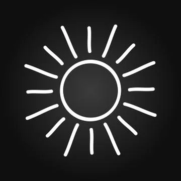 Doodle sun drawn on blackboard. Vector illustration. Stock Illustration