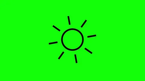 Doodle sun icon on green screen background animation (Chroma key) Stock Footage 295379906