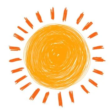 Doodle sun Illustrazione stock