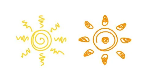 Doodle sun vector set Stock Illustration