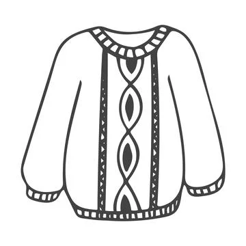 Doodle of sweater isolated on white background. Stock Illustration