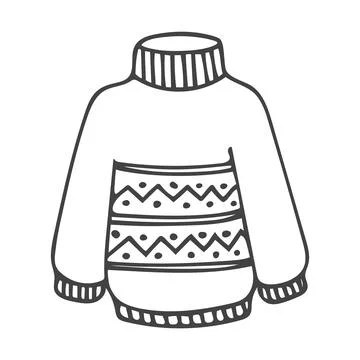 Doodle of sweater isolated on white background. Stock Illustration