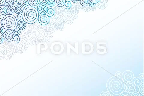 Doodle swirl clouds horizontal background Stock Illustration