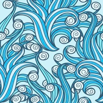 Doodle Swirls Seamless Pattern Illustrazione stock