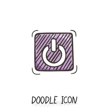Doodle On/Off switch button. Stop/Close pictogram Stock Illustration