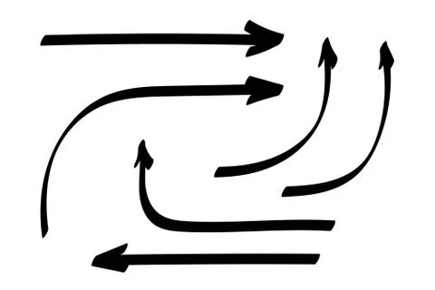 Doodle symbols. Pointer icons. Pointer graphic symbols. Stock Illustration