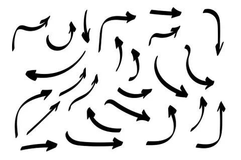 Doodle symbols. Pointer icons. Pointer graphic symbols. Illustrazione stock