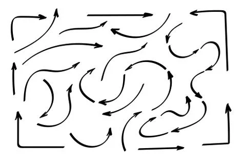 Doodle symbols. Pointer icons. Pointer graphic symbols. イラスト素材