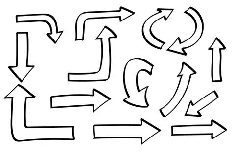 Doodle symbols. Pointer icons. Pointer graphic symbols. イラスト素材