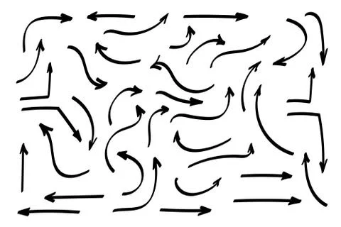 Doodle symbols. Pointer icons. Pointer graphic symbols. イラスト素材