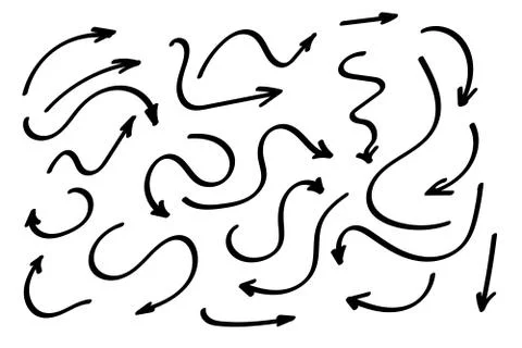 Doodle symbols. Pointer icons. Pointer graphic symbols. イラスト素材