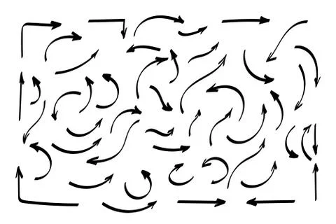 Doodle symbols. Pointer icons. Pointer graphic symbols. イラスト素材