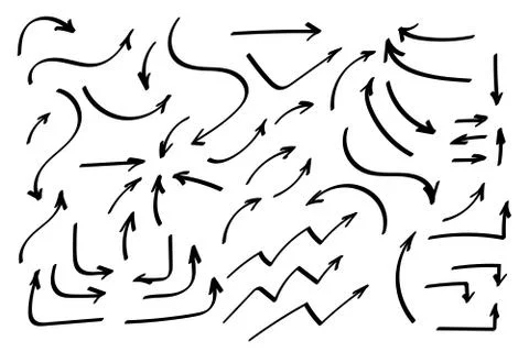 Doodle symbols. Pointer icons. Pointer graphic symbols. Stock-Illustration