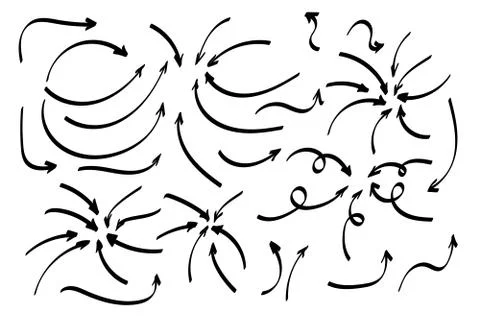 Doodle symbols. Pointer icons. Pointer graphic symbols. Иллюстрация