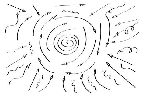 Doodle symbols. Pointer icons. Pointer graphic symbols. イラスト素材