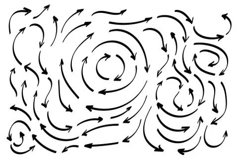 Doodle symbols. Pointer icons. Pointer graphic symbols. Stock Illustration