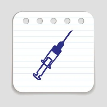 Doodle syringe icon Stock Illustration