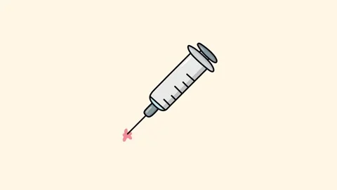 Doodle Syringe Injection Loop | 4K Medical Animation with Fluid Disappearin.. Stock Footage 321445755