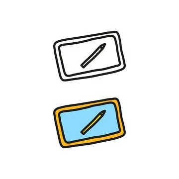Doodle tablet with stylus. イラスト素材