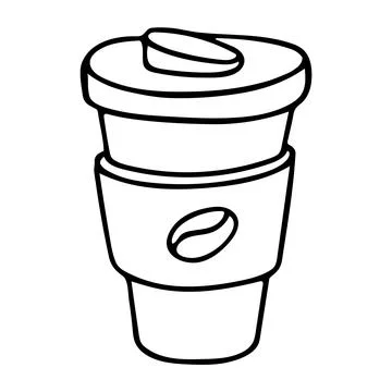 Doodle of take away coffee cup. Stock Illustration