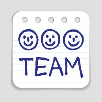 Doodle Team icon Illustrazione stock
