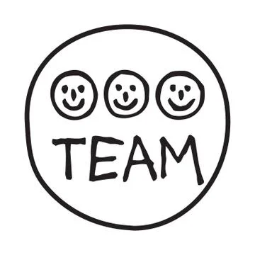 Doodle Team icon Illustrazione stock