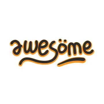 Doodle text about awesome Stock Illustration