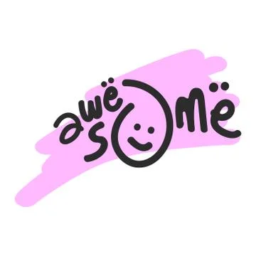 Doodle text about awesome Stock Illustration