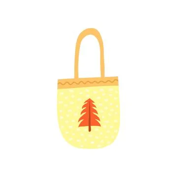 Doodle textile tote bag. Stock Illustration