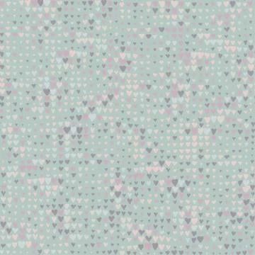 Doodle textured hearts seamless pattern. Stock Illustration