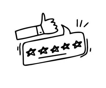 Doodle thumb up arrow and bubble speech symbol for like share and comment. Hand Stock Illustration