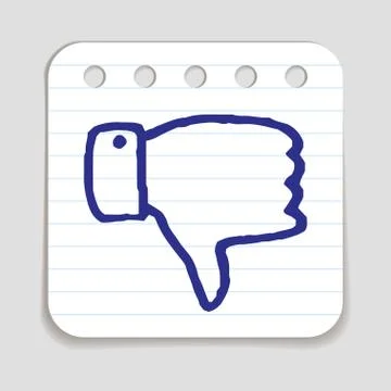 Doodle Thumbs Down icon Stock Illustration