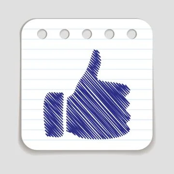Doodle Thumbs Up icon Illustrazione stock