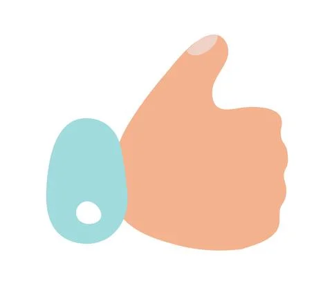 Doodle thumbs up icon or logo in trendy naive style Illustrazione stock