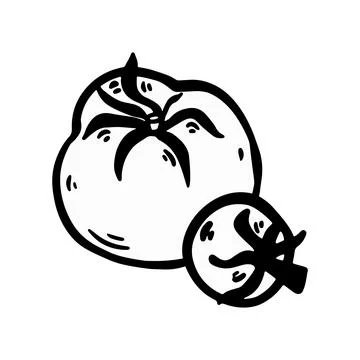 Doodle Tomato Illustration Stock Illustration