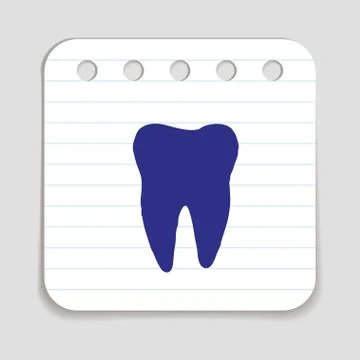 Doodle Tooth Icon Stock Illustration