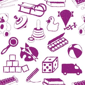 Doodle toys seamless pattern Stock Illustration