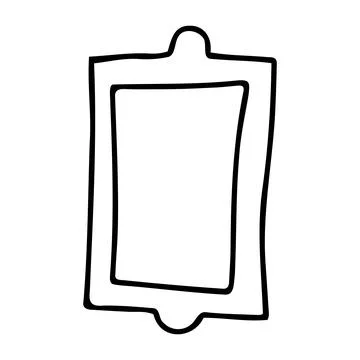 Doodle tray board. Hand drawn serving salver Stock Illustration