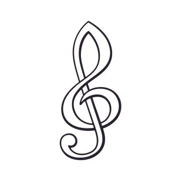 Doodle of treble clef Illustrazione stock