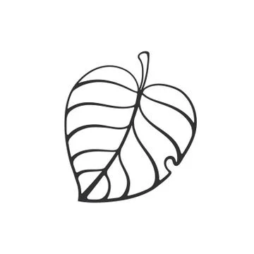 Doodle of tree leaf Stock Illustration