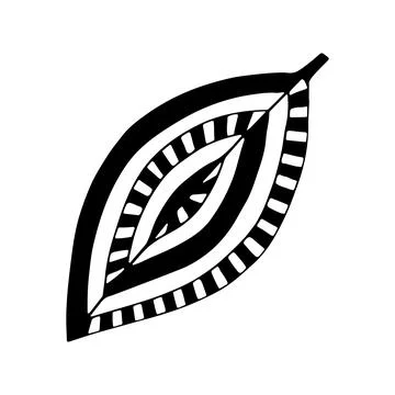 Doodle tree leaf. Vector linear botanical illustration. Zentangle coloring bo Stock Illustration