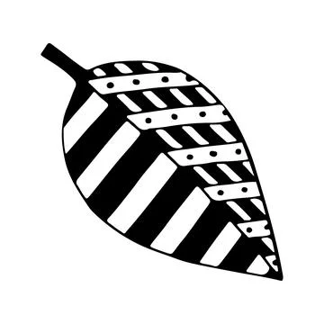 Doodle tree leaf. Vector linear botanical illustration. Zentangle coloring bo Stock Illustration