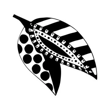 Doodle tree leaf. Vector linear botanical illustration. Zentangle coloring bo Stock Illustration