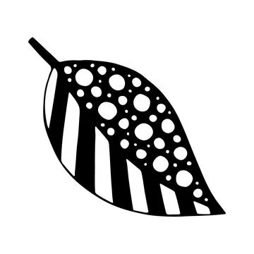 Doodle tree leaf. Vector linear botanical illustration. Zentangle coloring bo Stock Illustration