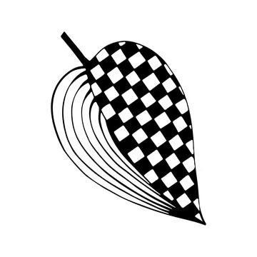 Doodle tree leaf. Vector linear botanical illustration. Zentangle coloring bo Stock Illustration
