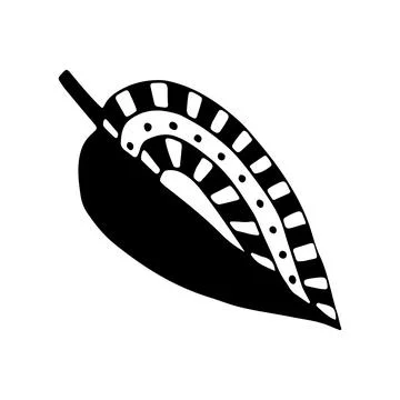 Doodle tree leaf. Vector linear botanical illustration. Zentangle coloring bo Stock Illustration