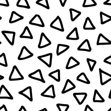 Doodle triangle hand drawn seamless pattern. Scribble sketch texture backgrou Stock Illustration