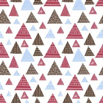 Doodle Triangle Seamless Pattern Stock Illustration