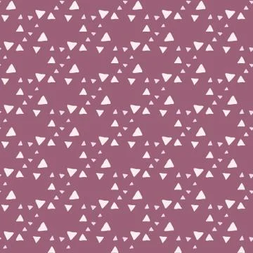 Doodle triangle seamless pattern on pink background in vintage style. Creativ 스톡 일러스트